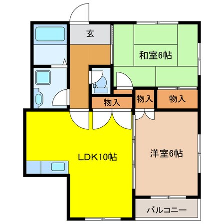 尾野スカイハイツ3の物件間取画像